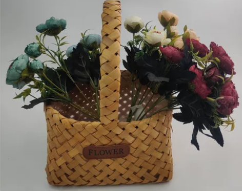 25元包邮手工编织木条花篮，可养花，插干花...