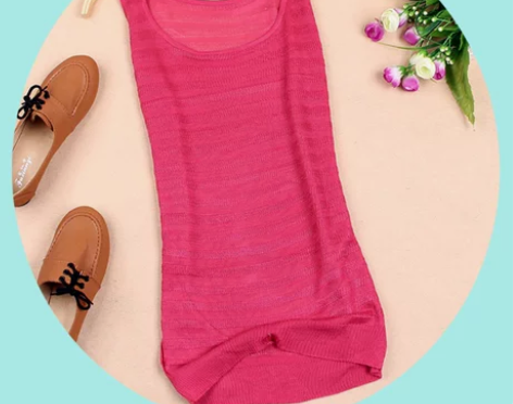 艾格 春装女装大码色彩工字背心女针织衫吊带...