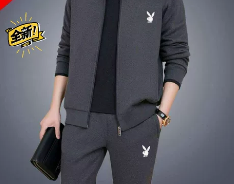 【花花公子正品】三件套男士运动套装 秋冬加...