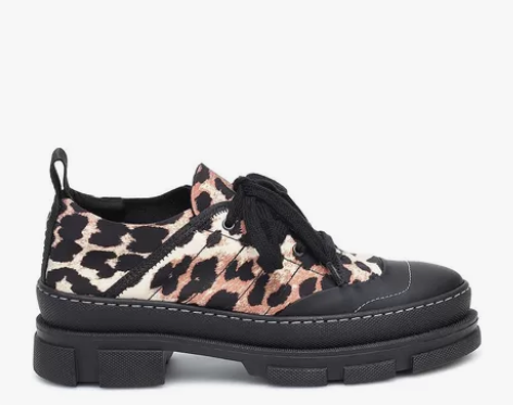 Ganni 甘尼 女士豹纹尼龙运动鞋 37...