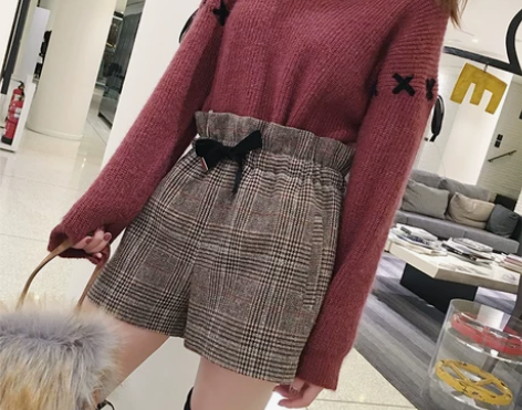 包邮滕雨佳 英伦复古风女裤 胸部以下全是腿...