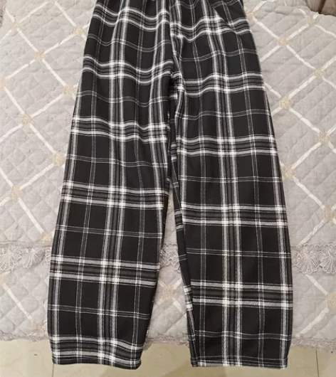 加绒格子裤，均码，没穿过，下过一次水，图片...