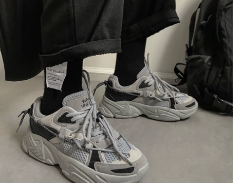 春季运动鞋男休闲机能风老爹鞋ins潮韩版加...