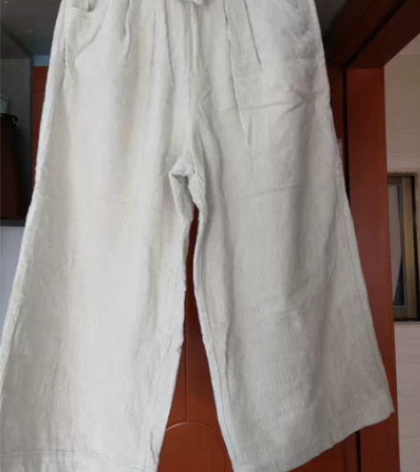 灯芯绒阔腿裤,9分裤吧,没污渍,40包邮 ...