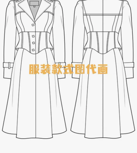 专业服装设计 代画服装款式图｜效果图根据款...