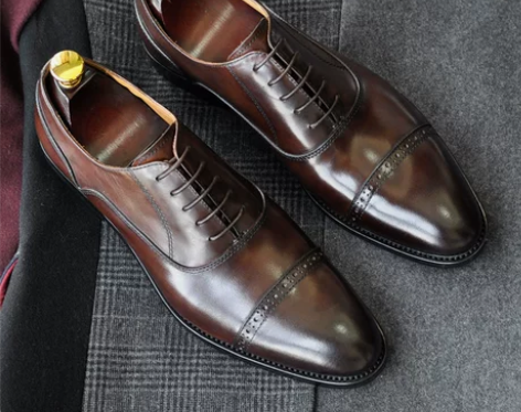 绅士手工真皮男士商务正装皮鞋高档结婚皮鞋