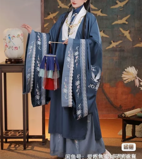 清梳家云鹤辞明制汉服五件套 包括吊带和云肩...