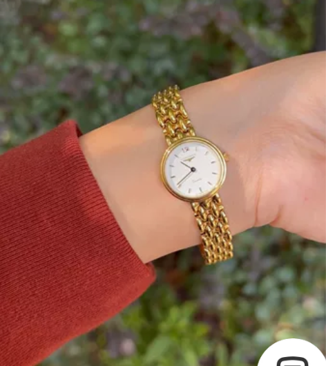 浪琴longines中古表小金表 金边白盘...