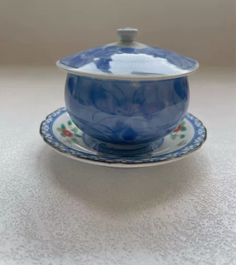 日本回流瓷器 青花手绘盖杯盖碗茶杯主人杯茶...