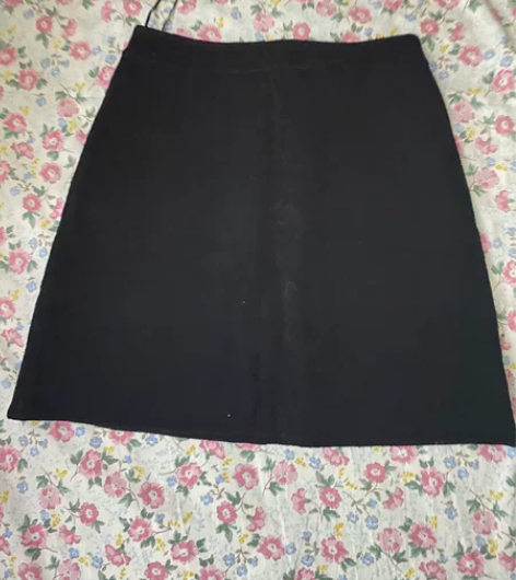 半身裙短裙秋冬毛呢黑色半身裙A字裙 全新仅试
