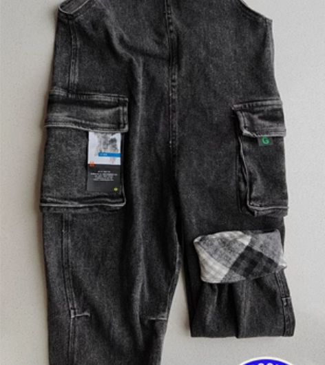 鲨鲨舫工装背带牛仔裤，110码，全新带吊牌...