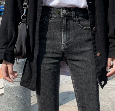 牛仔铅笔裤 铅笔高腰紧身裤女2022秋冬新...