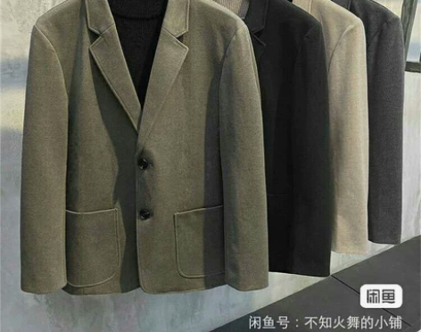 【小西装】加厚秋冬季帅气韩版毛呢西服复古休...
