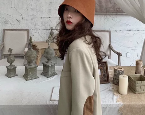 羊毛呢渔夫帽子女秋冬ins新款英伦复古钟型...