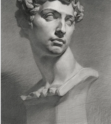 素描石膏人物头像半身像，素描定制接单，来图...