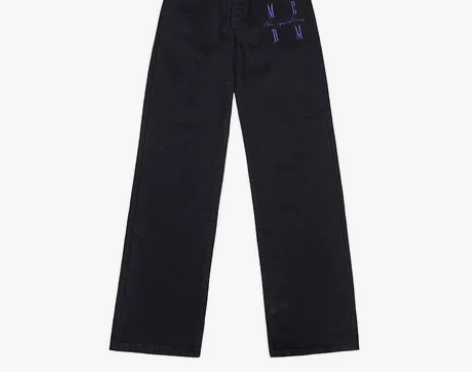 MEDM潮牌撞色LOGO刺绣休闲牛仔裤男士...