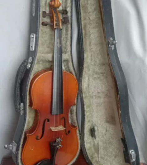 70年代上海百灵牌小提琴,岁月久,虎纹枫木...