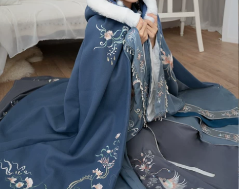 【狂欢价】清梳原创凝香汉服斗篷女长款刺绣加...