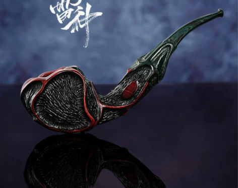 石楠木雷神男士手工烟斗玫瑰之约花斗便携式老...