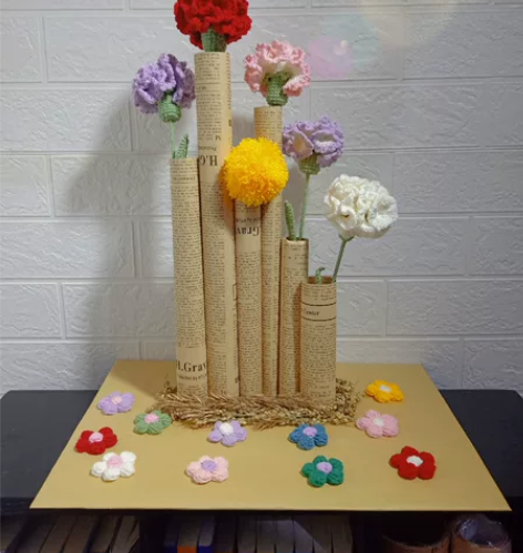 【钩织鲜花+DIY插花摆件】一套出 ...