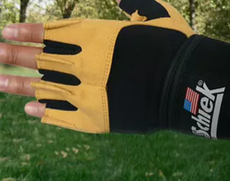 高级男士健美健身手套加长护腕手套 掌心加厚...