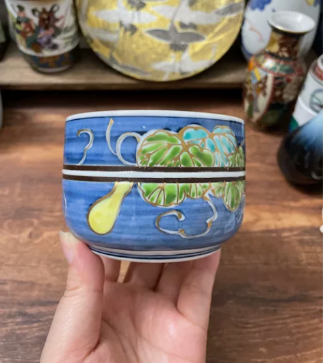 日本回流瓷器全新全品名家纯手绘釉上彩金绘交...