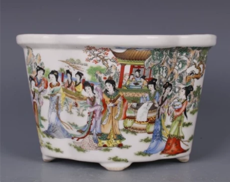 特价包邮景德镇粉彩红楼梦十二金钗大号菖蒲花...