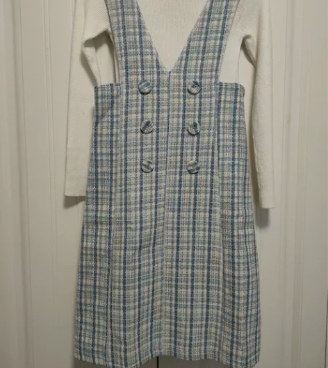 吊牌价299 全新小香风背带裙 S码 腰围...