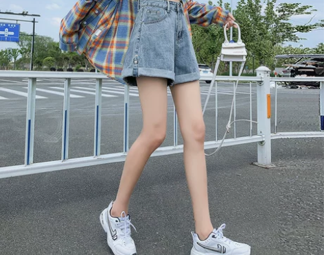 高腰牛仔短裤女夏季薄款2022年新款外穿宽...