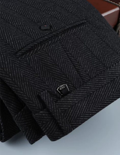 高腰休闲裤 高腰休闲直筒裤男士秋冬季商务中...