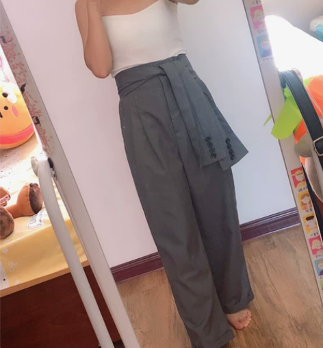 休闲西装裤 中性 ，薄款 ，高腰 全新 买...