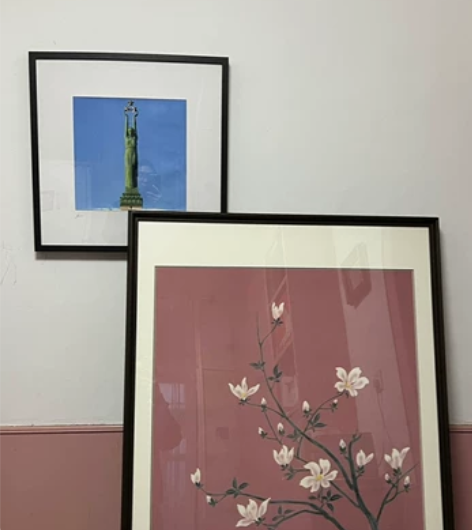 玉兰图案丝巾装裱，（装饰画，挂画，壁画，刺...