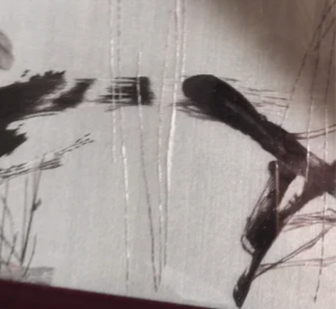 日本回流苏绣一幅名家作水墨画、寓意好、适合...