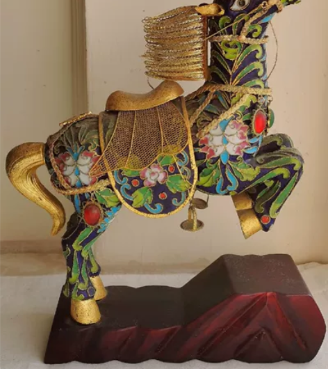 “金络青骢”开门老货，创汇期掐丝鎏金珐琅彩...