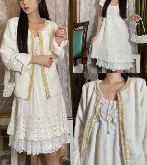 春夏古着日产连衣裙￥170 裙长98｜胸围...