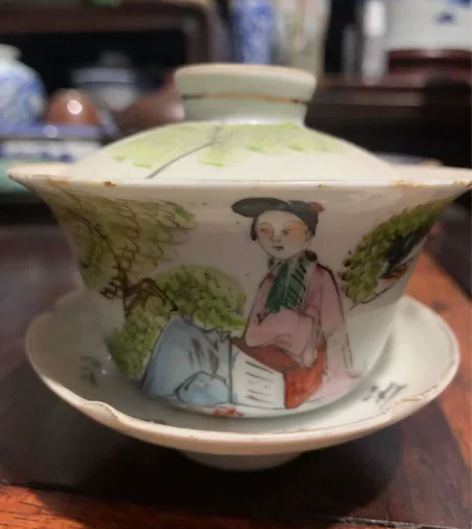 晚清民国茶碗二个，有喜欢的朋友，就下手吧，...