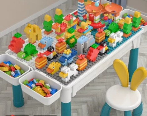 儿童积木桌子女多功能拼装益智4宝宝六一节礼...