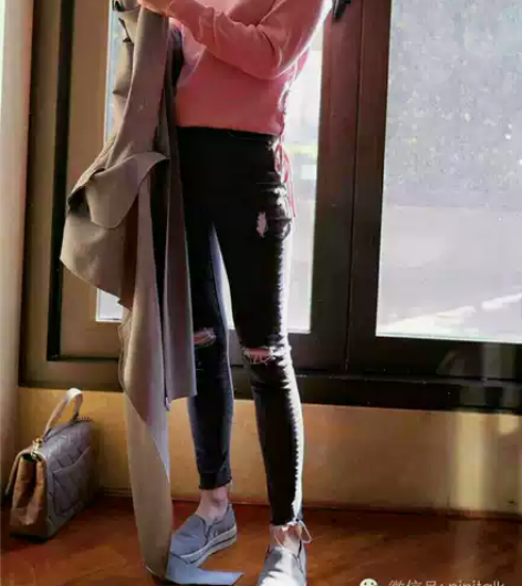 腻腻ninistore破洞牛仔裤3号  腻...