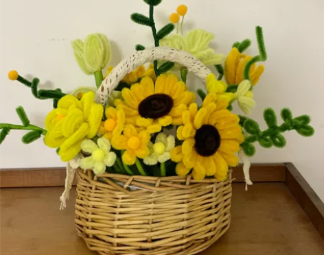 纯手工扭扭棒花篮和花束！ 花篮128包邮！...