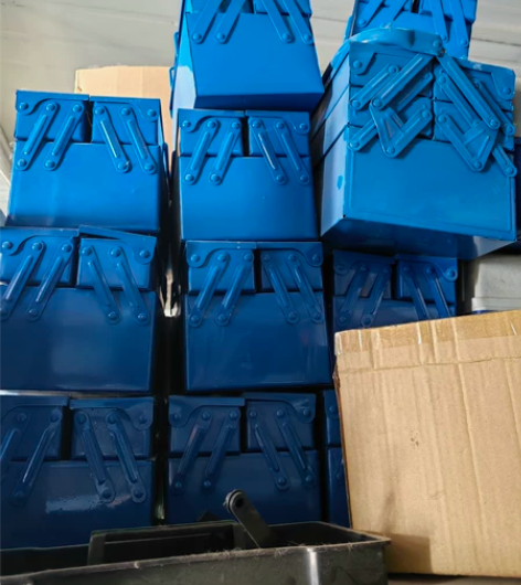 两层三层铁皮工具箱维修箱手提铁皮箱 二层尺...