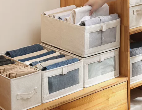 【刚上架便宜卖】日式棉麻收纳箱桌面布艺收纳...