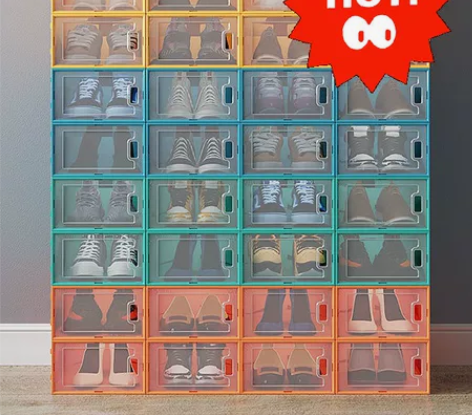 【全新包邮 鞋盒收纳盒透明鞋子收纳神器网红...