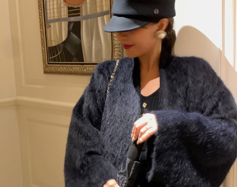 秋冬羊毛鸭舌帽女CA4日本款马术帽英伦海军...