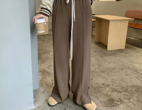 我是你的cc阿 烘焙松露~系带开叉直筒黑色...