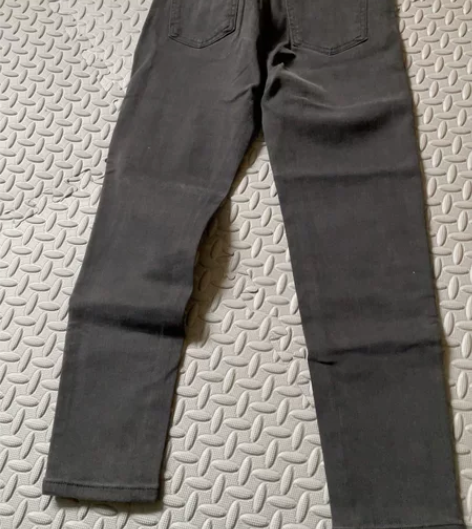 若荷烟灰小脚牛仔裤女八九分小个子秋冬加厚薄...