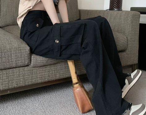 重工多口袋工装裤夏季2022新款超火ins...