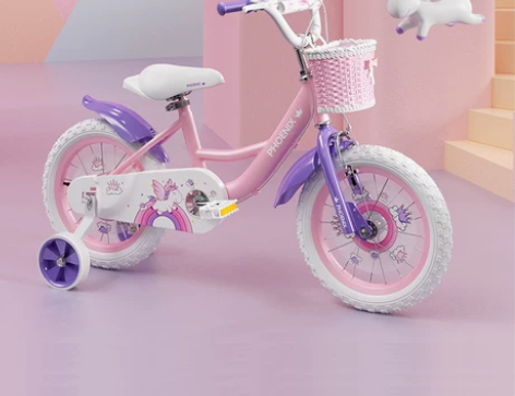 凤凰儿童自行车14/12寸女孩宝宝单车2-...