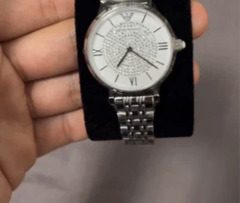 阿玛尼满天星银色手表 中性表全新带包装 需...