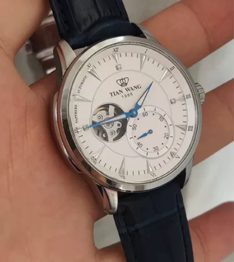 天王机械表，轮时代系列GS5963，白色表...