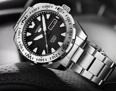 SEIKO精工5号绿水鬼运动机械男手表SR...